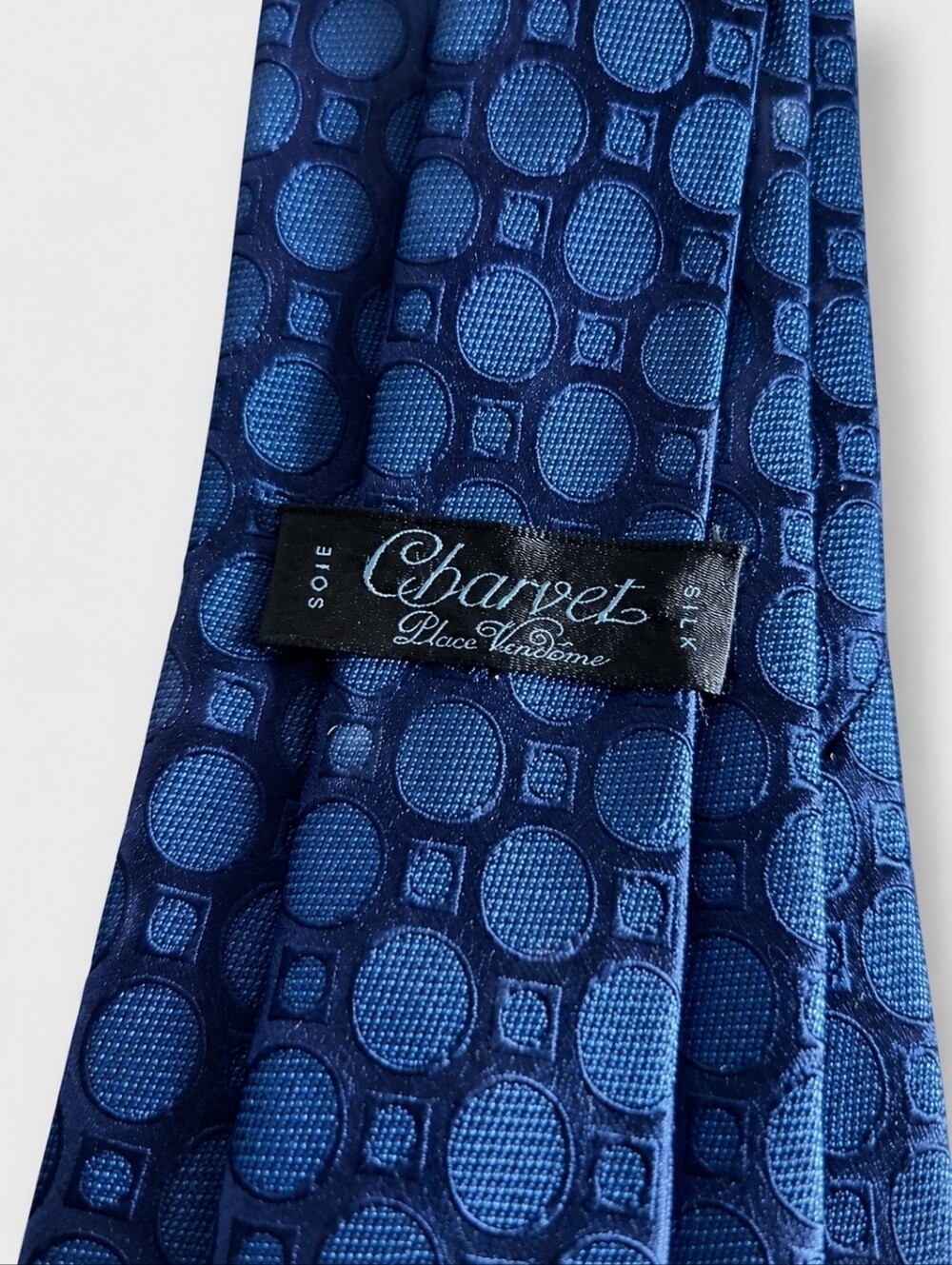CHARVET PARIS | Blue Geometric Silk Tie | Luxury French Designer - Picture 2 of 4